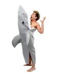 Mens Shark Bite Costume Fish Sea Creature Scary Adult Halloween Fancy Dress