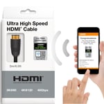 NÖRDIC-SERTIFISERT KABLER 5m Ultra High Speed ​​​​HDMI 2.1 8K 60Hz 4K 120Hz 48Gbps Dynamic HDR eARC VRR Nylonflettet kabel Gullbelagte kontakter