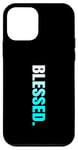 Coque pour iPhone 12 mini Cassette Turquoise Blessed. Graphique de couleur Turquoise Vertica