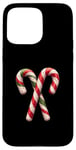 Coque pour iPhone 15 Pro Max Canne à sucre de Noël classique festive, motif bonbon