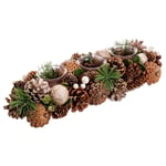 Jul-ljusstake Gyllene Naturell Plast Foam 38 x 15 x 8,5 cm