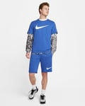 Nike Repeat Sportswear Shirt /Shorts Tracksuit Sz L Royal Blue White FJ5317 480