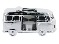 BRISA VW Collection Bougeoir pour Bougie Chauffe-Plat en Forme de Bus Volkswagen T1 Kombi en céramique pour la décoration de Table à l'échelle 1:28 (Classic Bus/Argent)