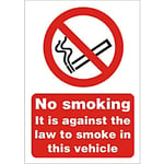 Prohibition Sign Against The Law to Smoke in This Vehicle A5 Plastic 14.8 x 21 cm