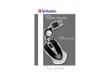 Verbatim Go Mini Optical Travel Mouse - mus - USB - svart