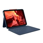 Logitech Rugged Combo 4 Étui clavier de protection pour iPad (10e génération) avec Smart Connector et clavier résistant aux éclaboussures - Bleu