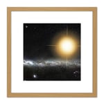 Space Stars HD820 HD716 Illustration 8X8 Inch Square Wooden Framed Wall Art Print Picture with Mount