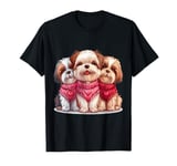 Cute Valentine Shih Tzu Dogs Love Hearts Sweater Puppy Dog T-Shirt