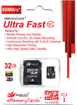 32GB MicroSD Memory card for Kitvision Edge HD30W Action Camera Class 10 80MB/s