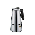 Cilio Adriana Espresso Maker Cups Stainless Steel Suitable for Induction Cookers 4 Tassen grey