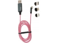 Kabel Usb Vega Kabel Usb 3W1 3.1A Somostel Magnetic Led Red Quick Charger Qc 1.2M Powerline Sms-By04 Typ-C Micro Iphone>