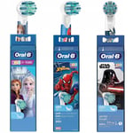 Electric Toothbrush Heads Oral-B Frozen + Star Wars + Spiderman, 3 pieces