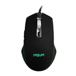 Noua Neon R Mouse Gaming RGB avec câble USB, capteur Optique jusqu'à 4800 DPI [6 Niveaux réglables] Souris de Jeu 6 Boutons et éclairage Rainbow pour PC Ordinateur Portable