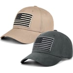 2-pack amerikansk flagga cap för män, kvinnor. Låg profil USA Plain Dad Hat