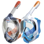 Dykkermaske Helmaske Snorkling MAGICA S/M Junior Hvit/Orange