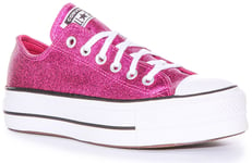 Converse A05438C Chuck Taylor Sparkle Platform Fuchsia Womens Size 3 - 8