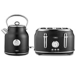 Tower Renaissance Kettle and 4 Slice Toaster Black