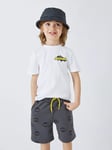 Brand Threads Kids' Batman Graphic Print Shorts & T-Shirt Set, White/Grey