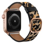 Läderarmband Apple Watch 45mm Series 8 leopard