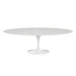 Knoll - Saarinen Oval Table - Matbord, 244 x 137 cm, Vitt underrede, skiva i Vit laminat - Spisebord - Eero Saarinen - Hvit - Laminat/Metall