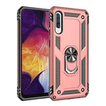 BestST Coque Samsung Galaxy A40, avec Anneau Support, Coque Etui Housse Galaxy A40 Antichoc Militaire [Tough Armor] Heavy Duty Shock Proof Protective Housse pour Galaxy A40- Rose Or