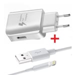 Pack Laddare + Kabel för Apple iPad Air 2 Snabbladdare Ultrakraftig och snabb NY GENERATION 3A med LIGHTNING USB-KABEL