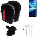  Holster / Shoulder + earphones for Motorola Moto G8 Power Lite Bag Extra Belt C