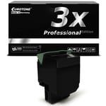 3x PRO Cartridge BLACK XXL for Lexmark CX-510-de CX-410-dte CX-510-dthe CX-410-e