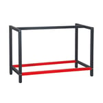 Pied d’établi 125x57x81 cm Acier Anthracite Rouge Support Table de Travail Emballage Atelier Dépôt