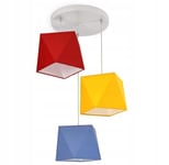 FKL DESIGN Home Deco Lampe suspendue lampe pour chambre d'enfant belle lampe suspendue en métal différentes versions 299-E3D (rouge-jaune-bleu foncé)