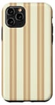 Coque pour iPhone 11 Pro Beige Tan rayé Esthétique Girly Preppy Rayures Crème