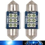 HSUN 31MM LED Ampoule Glace Bleue 3021 3022 3175 6428 6430 DE3425 Canbus Sans Erreur pour Lampe de Lecture Dôme Intérieur de Voiture,Paquet de 2