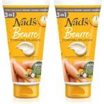 Nad’s Crème Depilatoire Femme - Beurre Corporel Épilatoire 3-en-1, Crème Dépilatoire Hydratante (Lot de 2)