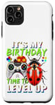 Coque pour iPhone 11 Pro Max It's My Birthday Ladybug Time to Level Up Jeu vidéo