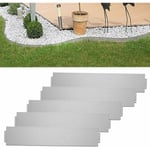 Flexible Bordure de Tonte en métal 25 m-25 pièces Bordure de pelouse galvanisée 100 x 15 cm la pièce pour Plantes de Jardin Argent NAIZY