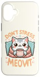 Coque pour iPhone 16 Plus idee cadeau citation drôle relaxation design chat kawaii