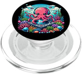 Funny Octopus Dj Headphones Graphic for Men Women Kids PopSockets PopGrip for MagSafe