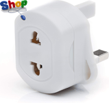 Travel  Adapter  Plug  EU  to  UK ,  White  Plug  for  Shaver / Toothbrush