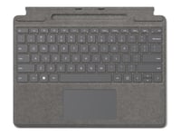 Microsoft Clavier Signature pour Surface Pro - Clavier - avec accéléromètre, pavé tactile, plateau de rangement et de chargement du Surface Slim Pen 2 - QWERTZ - Allemand - platine - pour Surface...