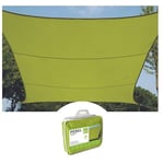 Perel Voile d'ombrage, Toile ombrage, Toile extérieure terrasse, imperméable, Protection Contre UV, 4 Anneaux en O en Acier Inoxydable, 2 x 3 m, 160 g/m², Polyester, rectangulaire, Vert Lime