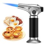 Torche de soufflage culinaire rechargeable, Ankway chalumeau de cuisine professionnel, multifonctionnel torche à gaz butane cuisiner, crème brûlée (butane non inclus) (Noir)