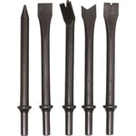 Lot de 5 burins Bgs Technic queue ronde marteau burineur pneumatique