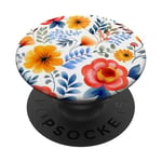 Bouquet de fleurs motif floral avec fleurs sauvages mignonnes PopSockets PopGrip Adhésif