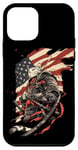 iPhone 12 mini Cat Samurai American Flag Samurai Cat Art Patriotic Cat Case