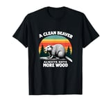 Dirty Funny Adult Clean Beaver Wood T-Shirt