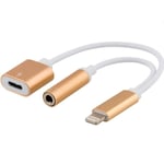 Epzi Lightning till 3,5 mm adapter, laddning och ljud - Guld Vit