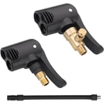 Adaptateur de Valve de Pneu de Voiture, Pompe de Embout Laiton Gonflage, Tête de Pompe de Remplacement Filetée avec Double Valve pour Les Pneus de