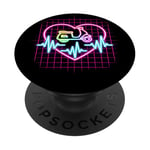 Scooter Heartbeat Retro Rider Vaporwave Style années 80 PopSockets PopGrip Adhésif