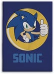 Sonic Le Hérisson Couverture En Fleece Bleue 140Cm (55") X 100Cm (39,5")