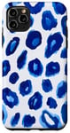 Coque pour iPhone 11 Pro Max Coque de téléphone classique à rayures blanches léopard bleu guépard